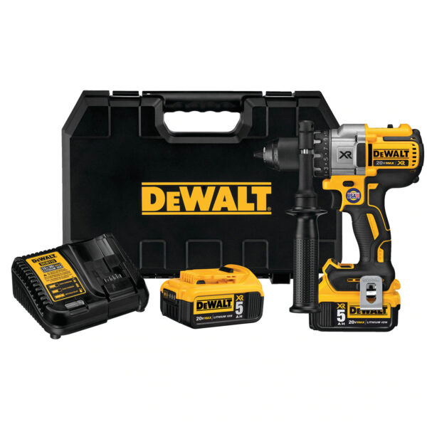 DEWALT 20V MAX* XR Brushless Drill/Driver 3-Speed, Premium 5.0Ah Kit, Cordless