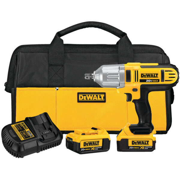 DEWALT 20V MAX* Impact Wrench Kit, High Torque, Detent Pin Anvil, 1/2-Inch (4.0Ah)