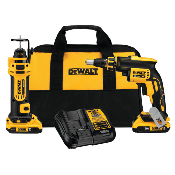 DEWALT 20V MAX* Brushless Drywall Screwgun and Cut-Out Tool Combo Kit (2.0Ah)