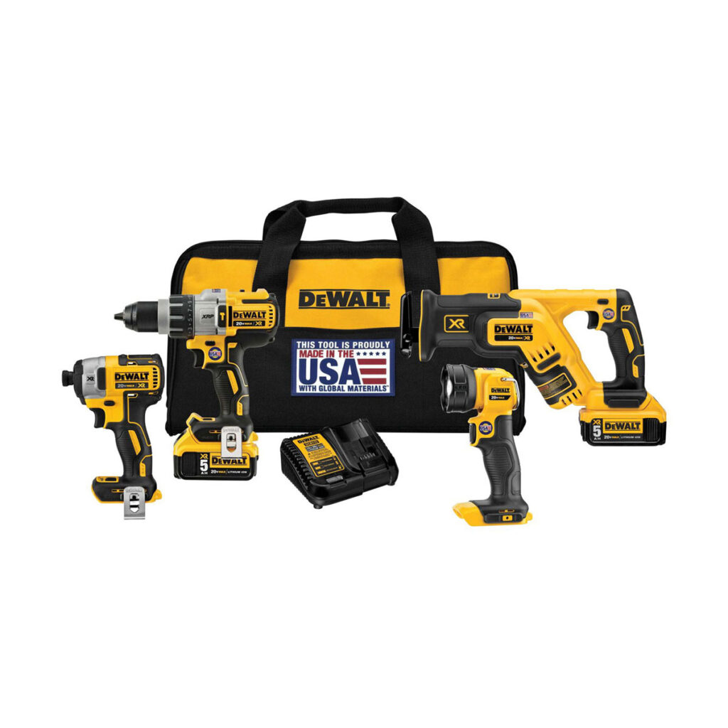 DeWalt 20V Max XR Cordless Drill Combo Kit, 4-Tool