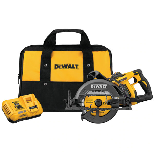 DEWALT FLEXVOLT 60V MAX* Circular Saw Kit, 7-1/4-Inch, Worm Style, 9.0Ah Battery