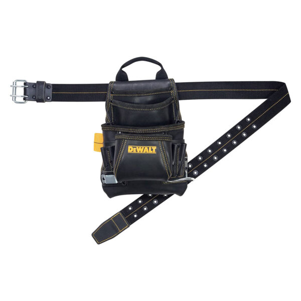 Kuny 10 Pocket Tool Bag - Black Leather