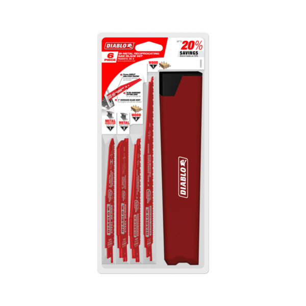 Diablo 6 pc Nail-Embedded Wood and Metal Cutting/Demolition Recip Set
