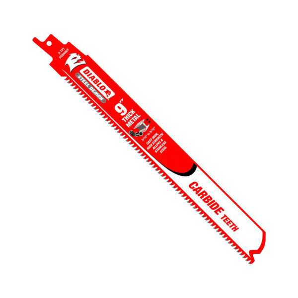 Diablo 9" Steel Demon Carbide Recip Blades for Thick Metal (3/16" - 9/16") Cutting (3-Pack)
