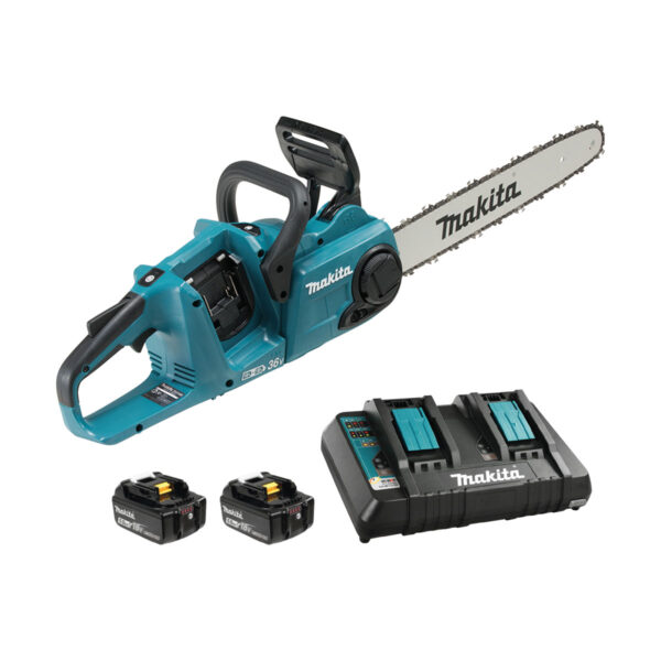 MAKITA 36V 18 X 2 LXT LI-ION BRUSHLESS 16" CHAINSAW W/ 2 5AH BATTERIES