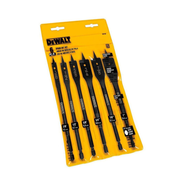 DEWALT Drill Bit Set, Spade Bits, Assorted, 3/8-Inch To 1-Inch, 6-Piece