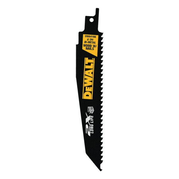 DEWALT 6-Inch Reciprocating Saw Blades, 6Tpi, Demolition, 5-Pack (Dwar6066)