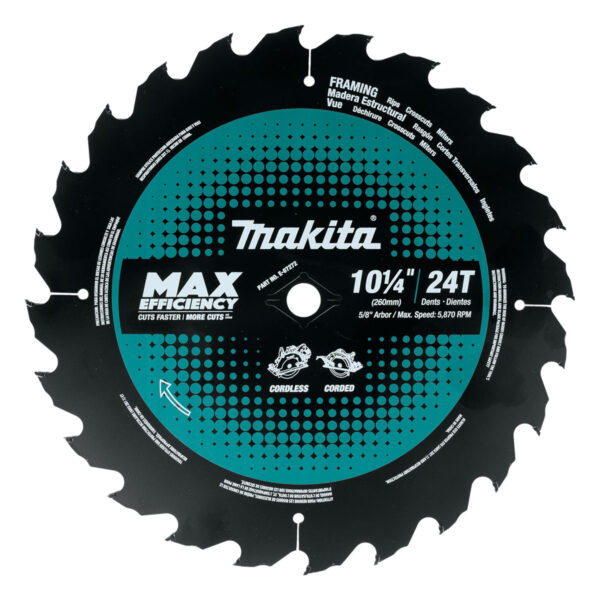 MAKITA 10-1/4" X 24 TOOTH CARBIDE TIPPED CIRCULAR SAW BLADE