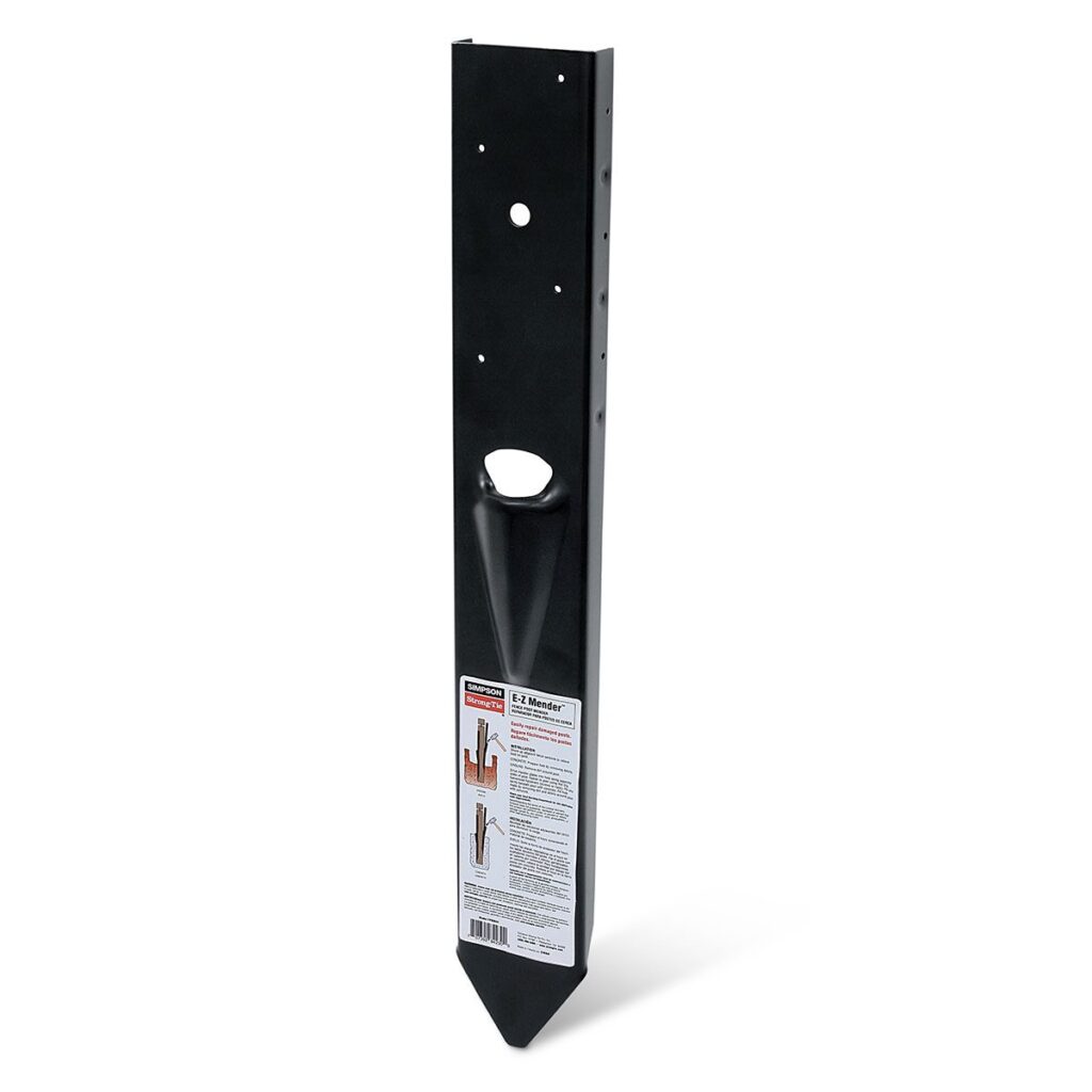 E-Z Mender 12-Gauge Black Powder-Coated Mender Plate for 4 x 4 Wood Post