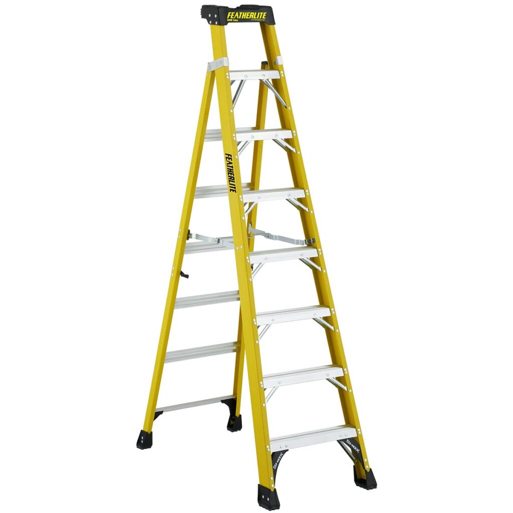 Featherlite 8' Cross Step Fiberglass Type 1a 300 Cap Ladder