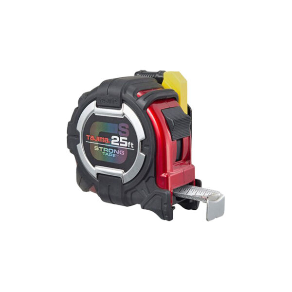 Tajima Tape Measure - 25 Ft X 1-1/16" GS-lock Measuring Tape With Shock Resistant Case & Safety Clip Holder