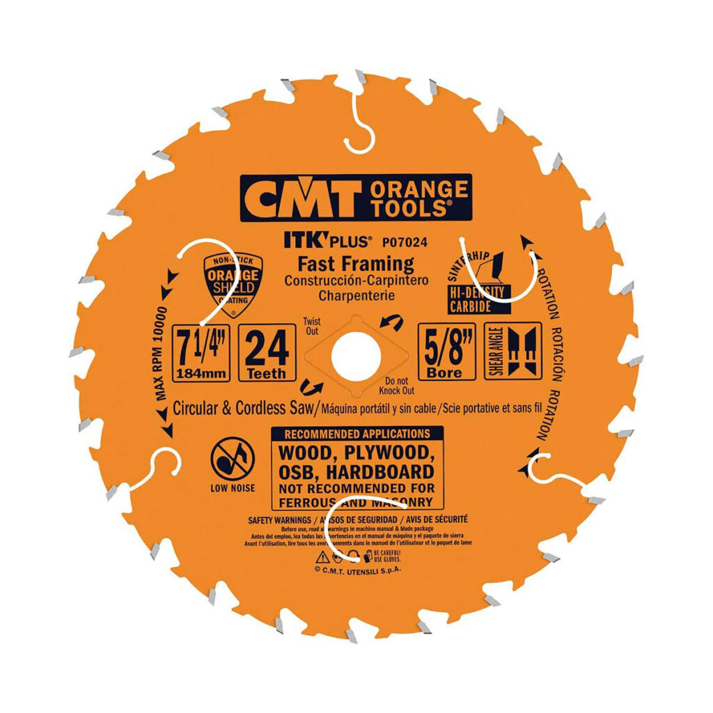 CMT ITK Plus 7 1/4" X 24 Tooth Circular Saw Blade