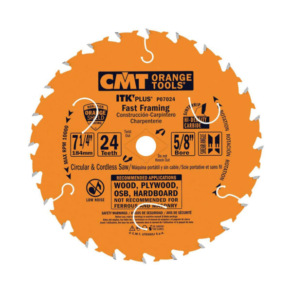 CMT ITK Plus 7 1/4 X 24 Tooth Circular Saw Blade