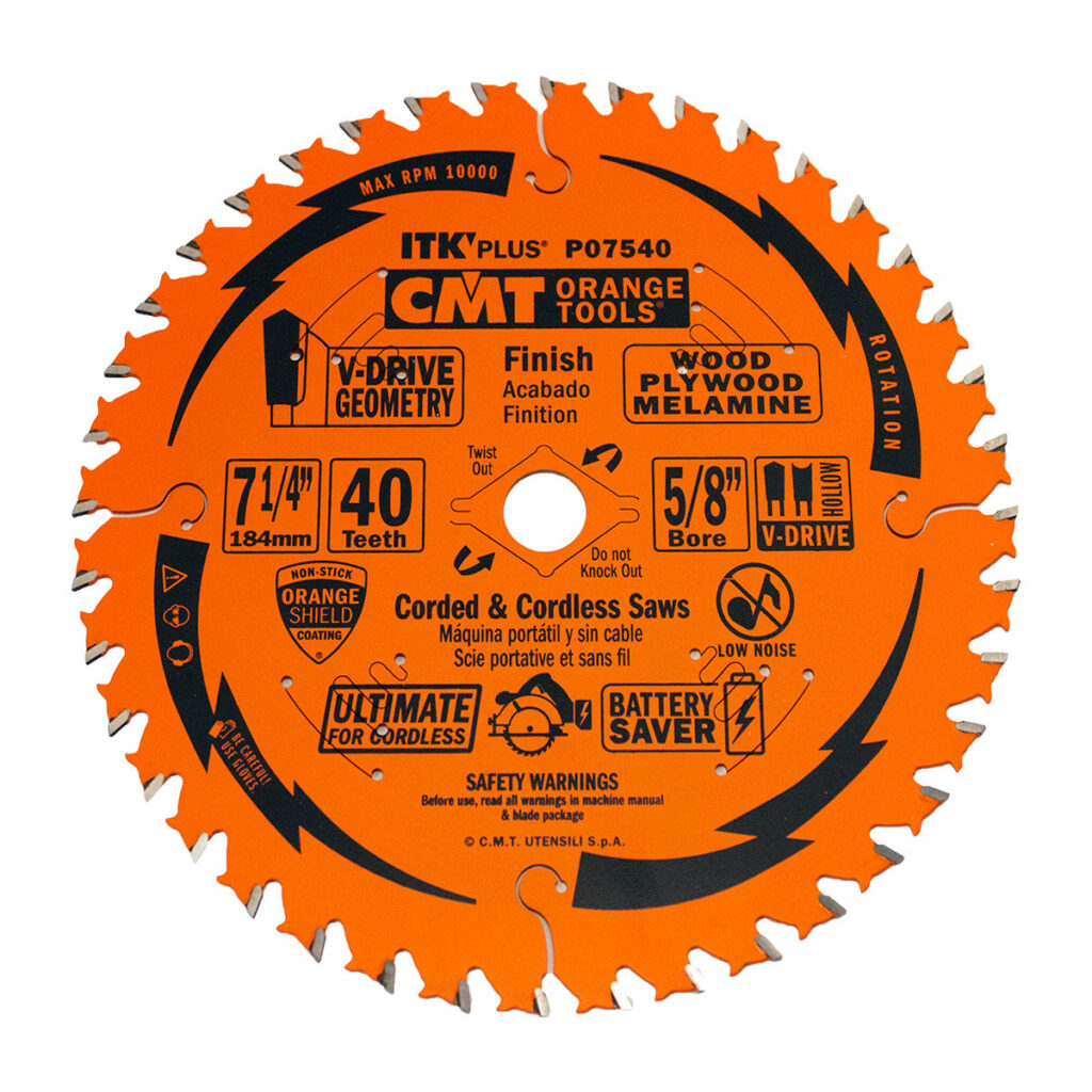 CMT ITK Plus 7 1/4" X 40 Tooth Circular Saw Blade