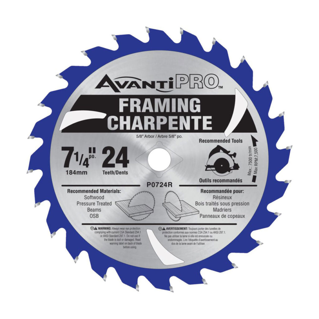Avantipro 7 1/4" X 24 Tooth Framing Circular Saw Blade