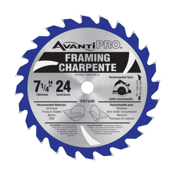 Avantipro 7 1/4 X 24 Tooth Framing Circular Saw Blade