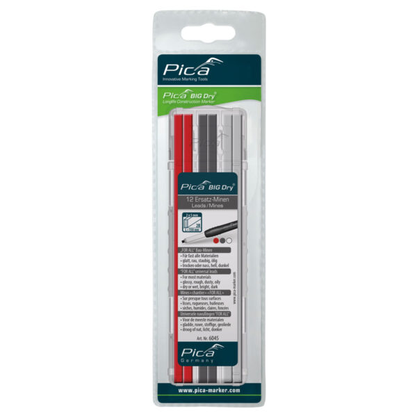 Pica BIG DRY Refill-set for all Graphite / White / Red
