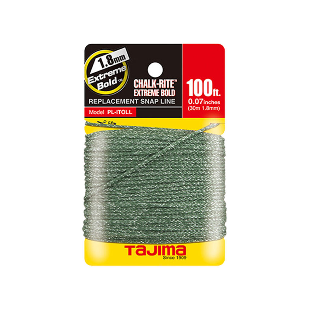 Tajima 100' Chalk-Rite Snap Line With Extreme Bold Line White 1.8mm
