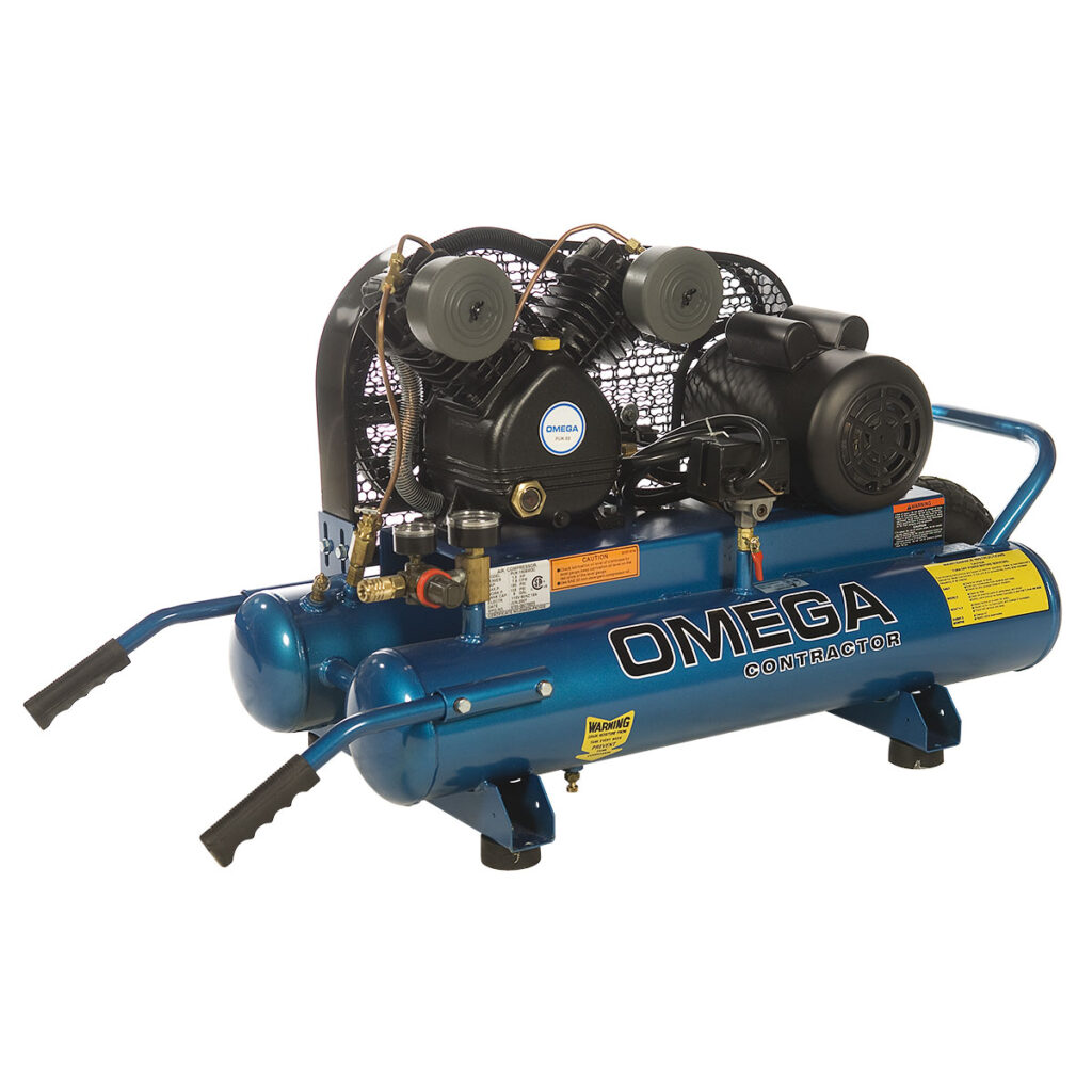 Omega Electric Wheelbarrow Compressor 1.5HP Continuous Run Mode