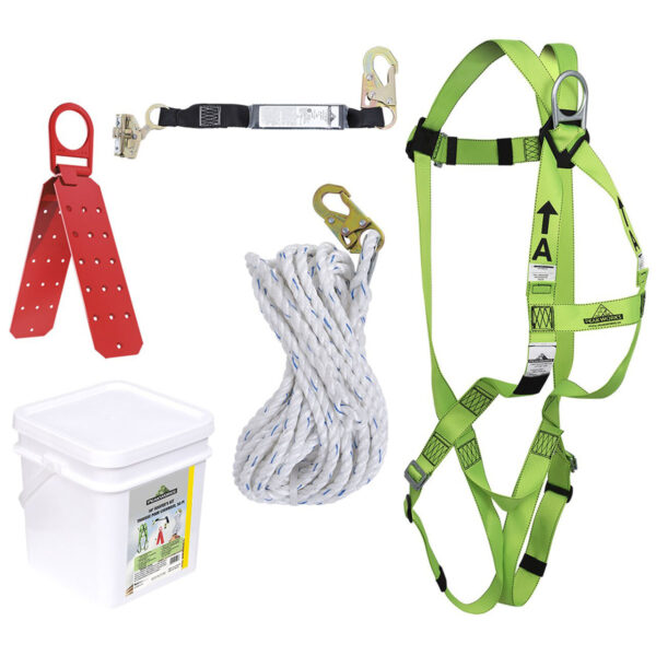 50' COMPLIANCE ROOFERS SAFETY KIT W/ REUSABLE BRACKET