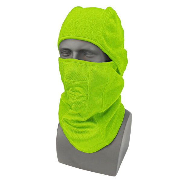 HI-VIS GREEN FLEECE HINGED BALACLAVA