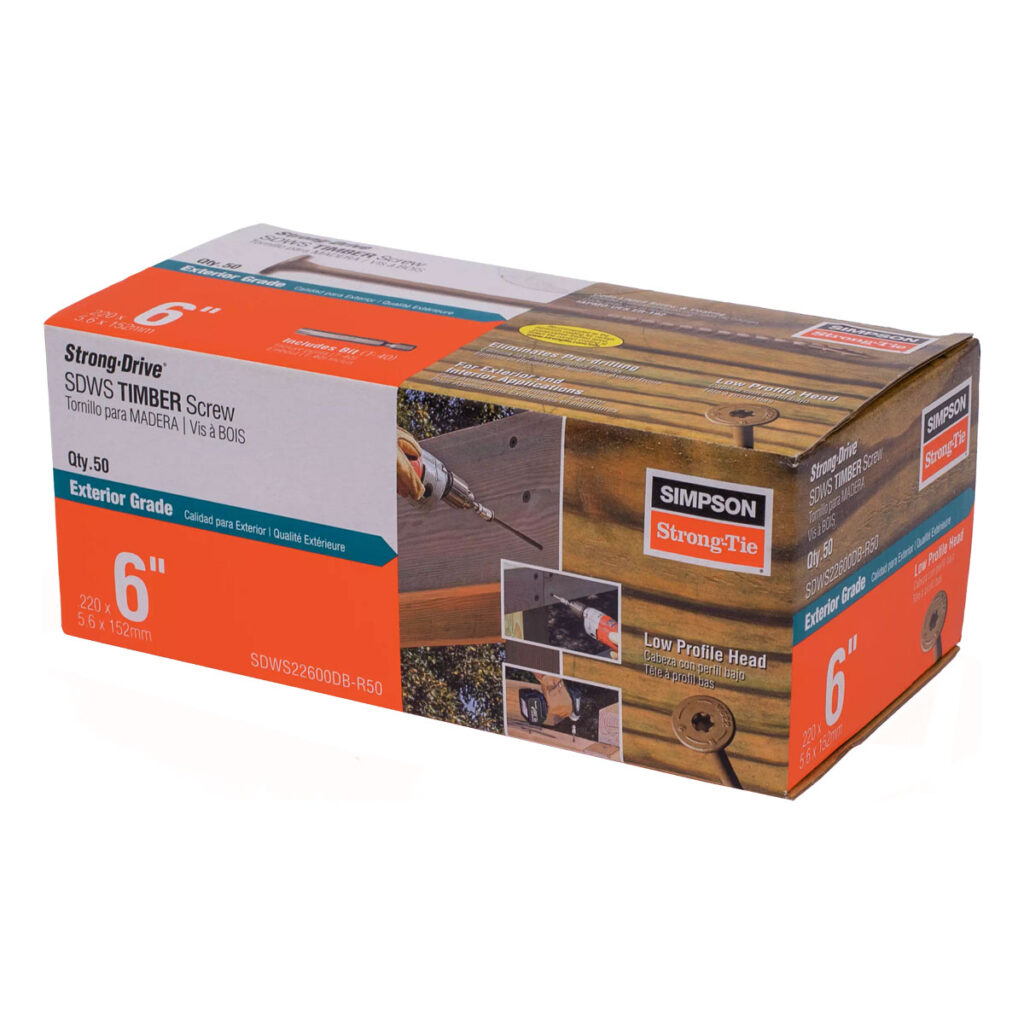 Strong-Drive SDWS Timber Screw (Exterior Grade) — 0.220" x 6" T40 (Qty: 50)