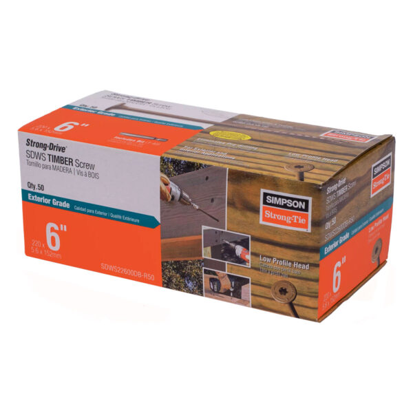 Strong-Drive SDWS TIMBER Screw (Exterior Grade) — 0.220 in. x 6 in. T40 (50-Qty)