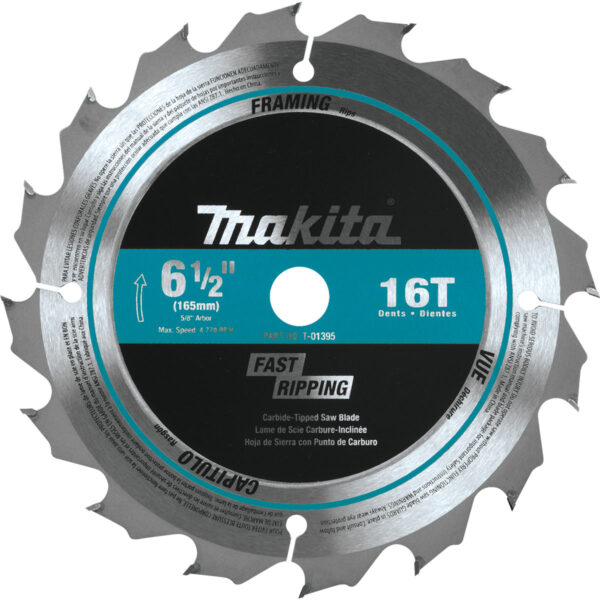 MAKITA 6-1/2" 16T CARBIDE-TIPPED CIRCULAR SAW BLADE