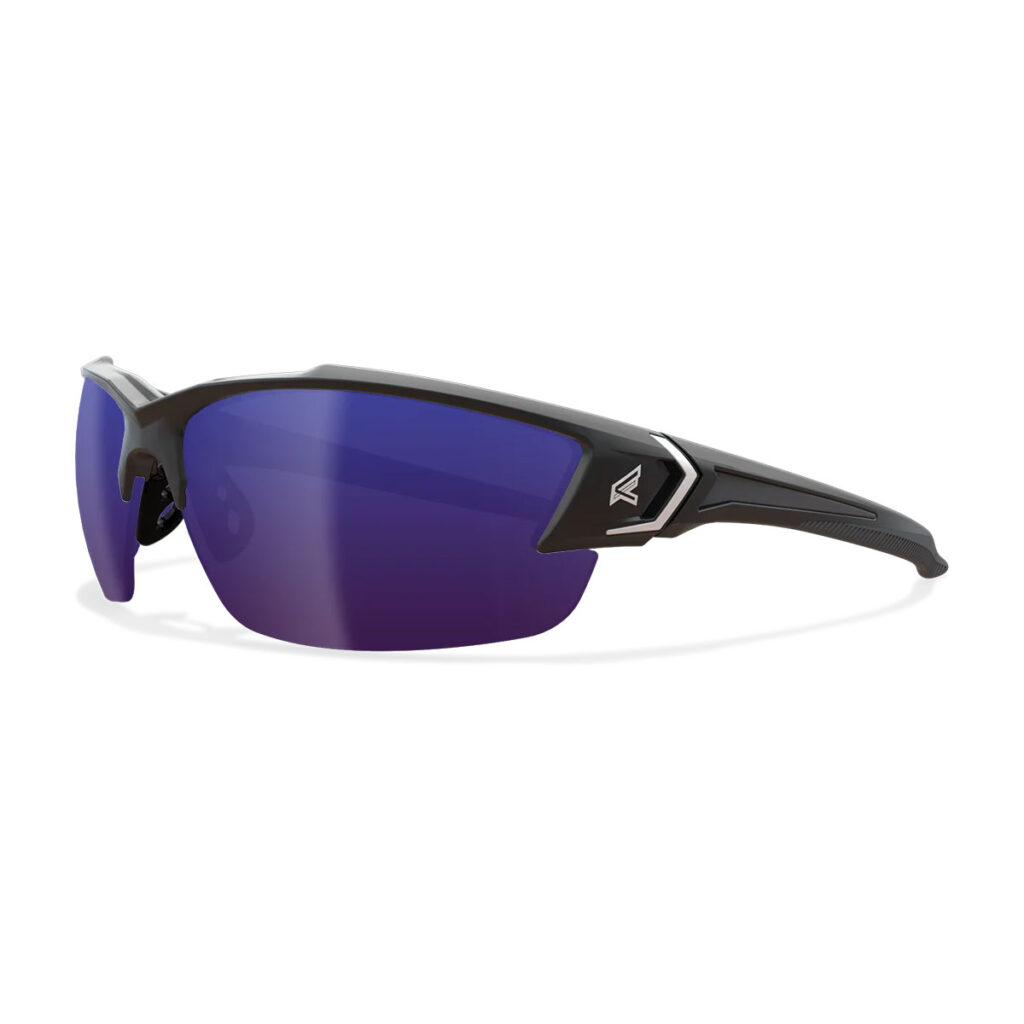 Edge Khor G2 Black Frame Polarized Aqua Precision Blue Mirror Safety Glasses