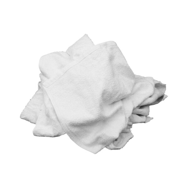 WHITE TERRY WIPER RAGS 20LB / BAG