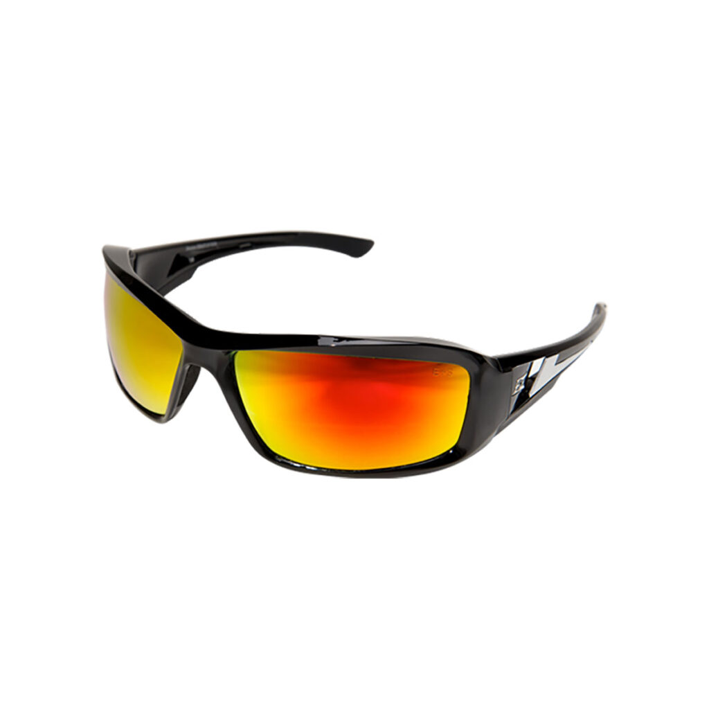 Edge Brazeau Blkaqua Red Mirror Lens Safety Glasses
