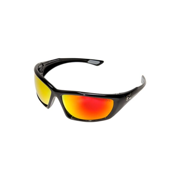 EDGE ROBSON BLACK FRAME AQUA PRECISION RED MIRROR LENS SAFETY GLASSES