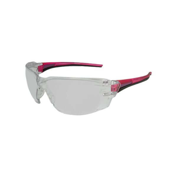 EDGE NEVOSA BLACK AND PINK FRAME CLEAR LENS SAFETY GLASSES