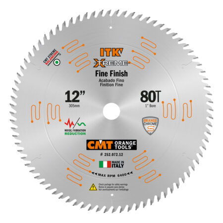 CMT Fine Cut-off Saw Blade, 12" X 80" Teeth