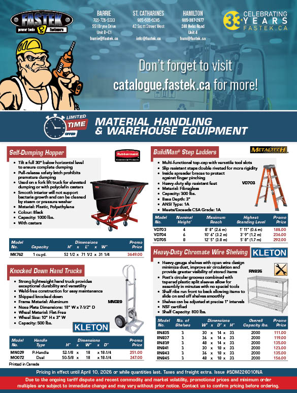 Material Handling and Warehouse Equipment Q1 2026