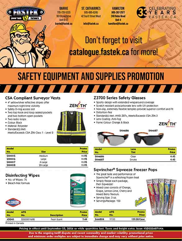 Safety Equipment and Supplies Promotion Q3 2026